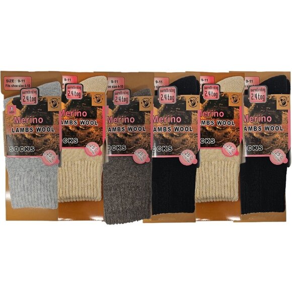 6 Pairs Women Lamb Wool Socks Warm Winter Hiking Merino Lamb Wool Socks, NEW - Picture 1 of 4